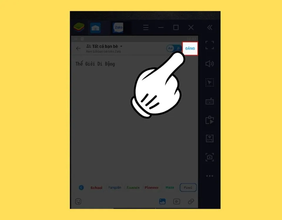 Hoàn tất quá trình đăng bài lên Nhật ký Zalo thông qua BlueStacks