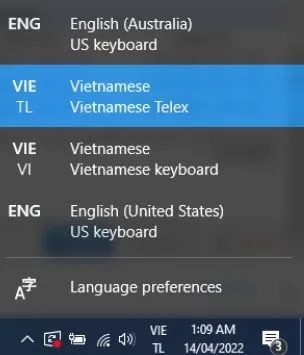 Cấu hình ngôn ngữ bàn phím và bộ gõ trên Windows 7.