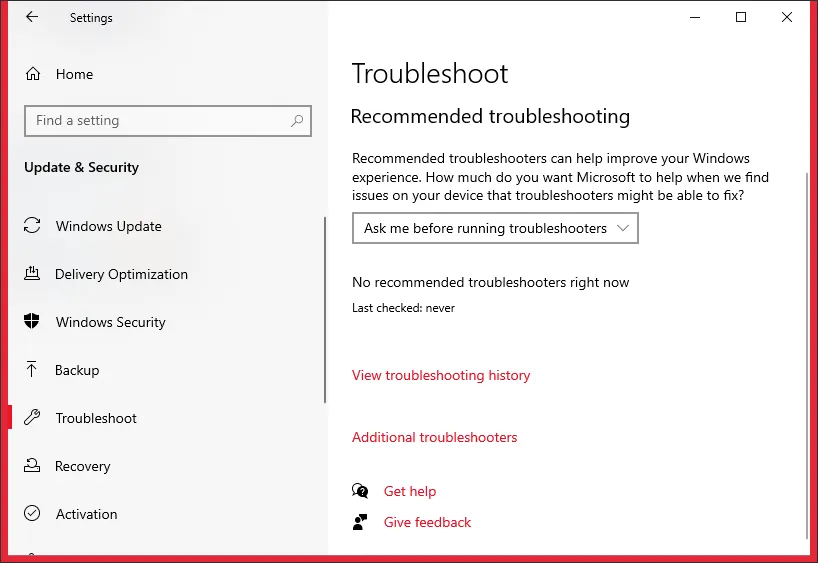 Vào Update &amp; Security để sử dụng công cụ Keyboard Troubleshooter