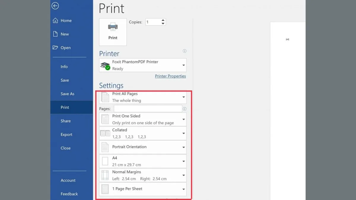 Giải thích các chức năng cơ bản cần biết trong cách in trên máy tính
