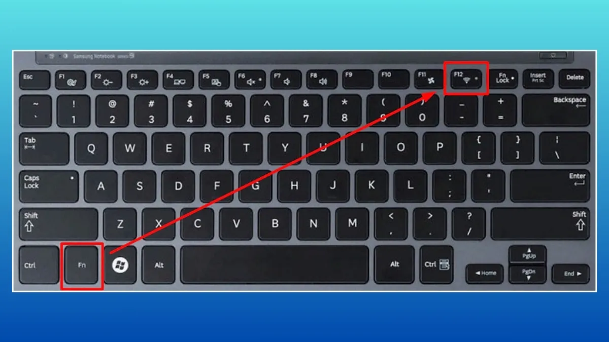 To hop phim tat Fn va bieu tuong song Wi-Fi tren laptop de bat/tat ket noi