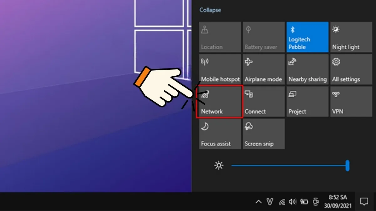 cach ket noi wifi tren may tinh bang Action Center tren Windows 11
