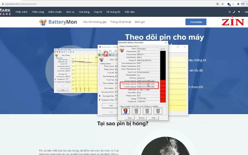 So Sánh Design Capacity Và Full Charge Capacity Bằng Phần Mềm BatteryMon