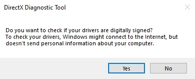Xác Nhận Chạy Công Cụ Chẩn Đoán DirectX Để Tiếp Tục Xem Dung Lượng Bộ Nhớ RAM, cách kiểm tra ram máy tính