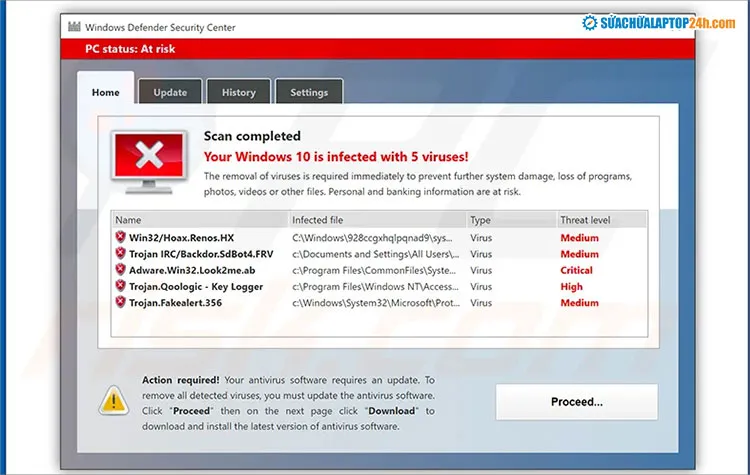 Xử lý Cảnh Báo Nguy Hiểm Màu Đỏ và Loại Bỏ Phần Mềm Độc Hại Trên Máy Tính