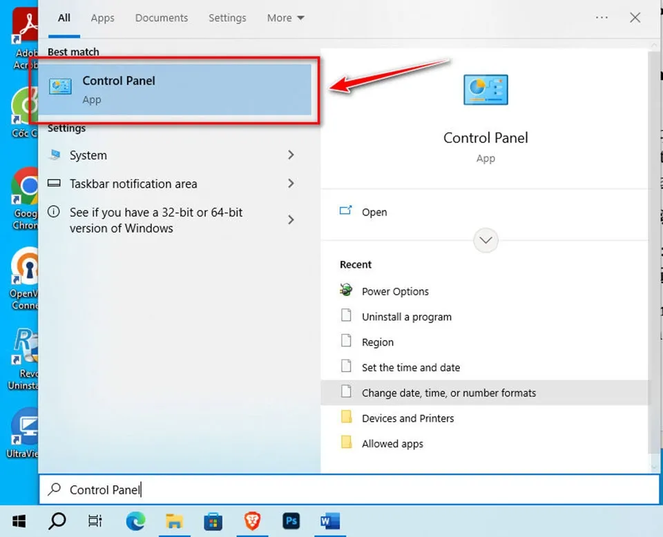 Giao diện Control Panel Windows 10, nơi quản lý và gỡ bỏ các chương trình không cần thiết.