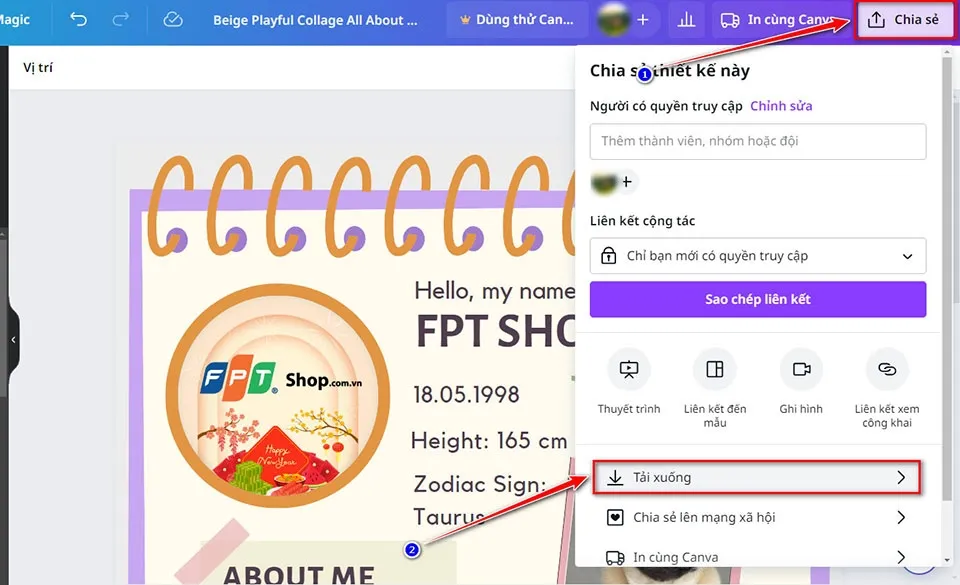 Hướng dẫn lưu trữ và chia sẻ file poster đã hoàn thiện