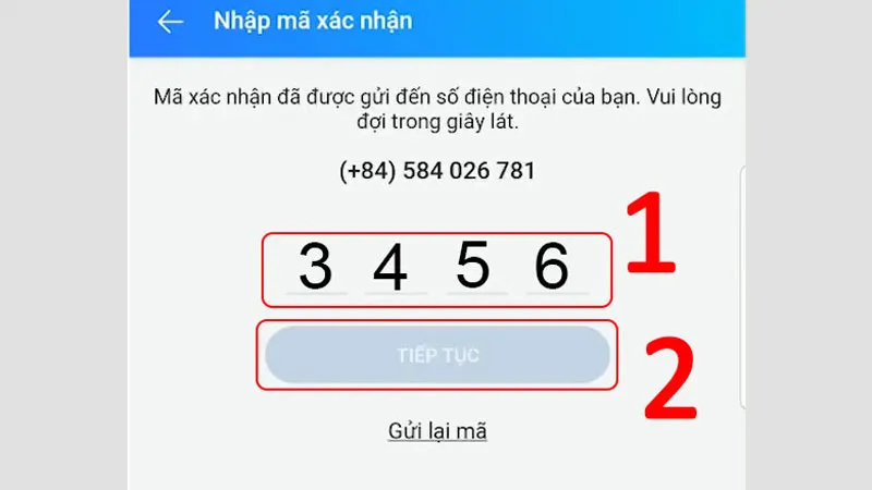 Nhập mã xác nhận OTP để hoàn tất thay đổi số điện thoại liên kết với Zalo