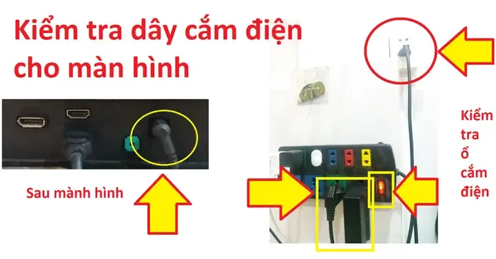 Hình ảnh chi tiết các bo mạch bên trong màn hình LG, bao gồm bo mạch nguồn và bo mạch điều khiển.