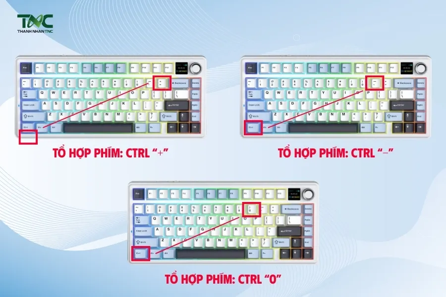 Thao tác phóng to màn hình youtube trên máy tính bằng tính năng zoom của trình duyệt Chrome.