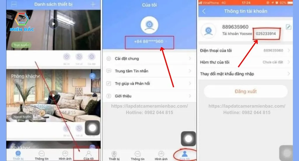 Hướng dẫn lấy ID User trên ứng dụng di động để đồng bộ tài khoản Yoosee trên máy tính