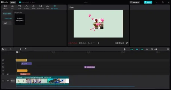 Điều chỉnh màu sắc và các thông số nâng cao (Adjustments) trước khi xuất file video
