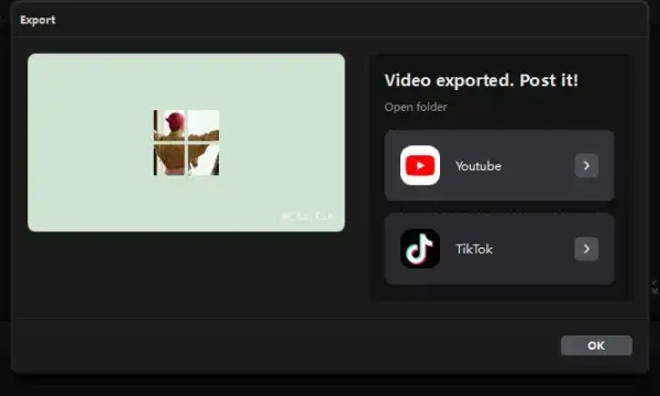 Tạo dự án mới (New Project) sau khi hoàn thành quy trình chỉnh sửa video