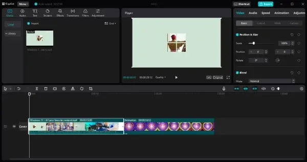Giao diện Import Media CapCut, thêm tài nguyên video và hình ảnh vào dự án biên tập