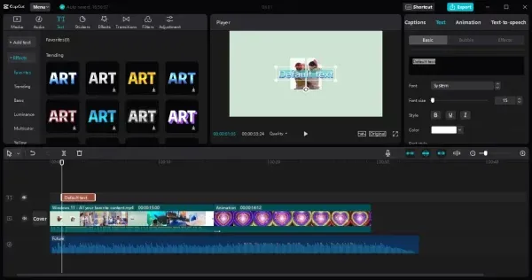 Chèn và định dạng Text (văn bản) vào khung hình video bằng CapCut
