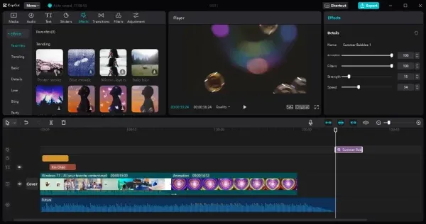 Áp dụng các Video Effects (hiệu ứng) chuyên nghiệp cho cảnh quay trong CapCut desktop