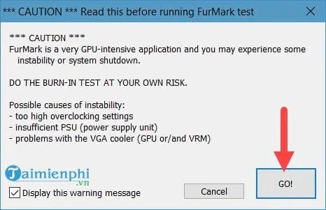 Cảnh báo hệ thống về việc tăng nhiệt độ tiềm ẩn khi chạy các bài stress test chuyên sâu trên CPU và GPU