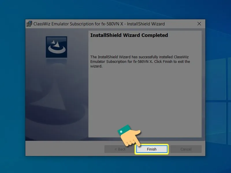 Màn hình thông báo quá trình cài đặt ClassWiz Emulator đã hoàn tất thành công