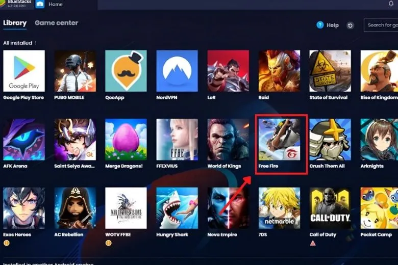 Cách tải Free Fire trên máy tính với Bluestacks bước 2