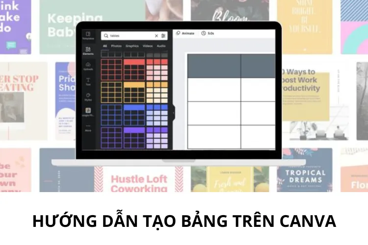 cách tạo bảng trên máy tính trong Canva Web
