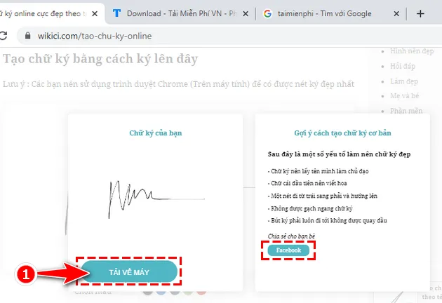 Tải xuống tệp hình ảnh PNG của chữ ký đã tạo, sẵn sàng chèn vào tài liệu