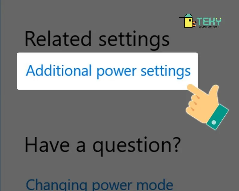 Mở cài đặt năng lượng bổ sung trong Control Panel để quản lý chế độ Hibernate