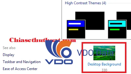 Giao diện Desktop Background để chọn và thiết lập hình nền thay đổi tự động