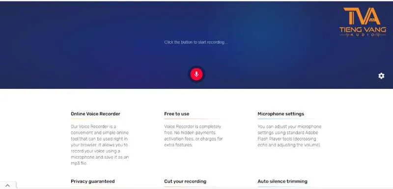 Giao diện website Online-Voice-Recorder.com