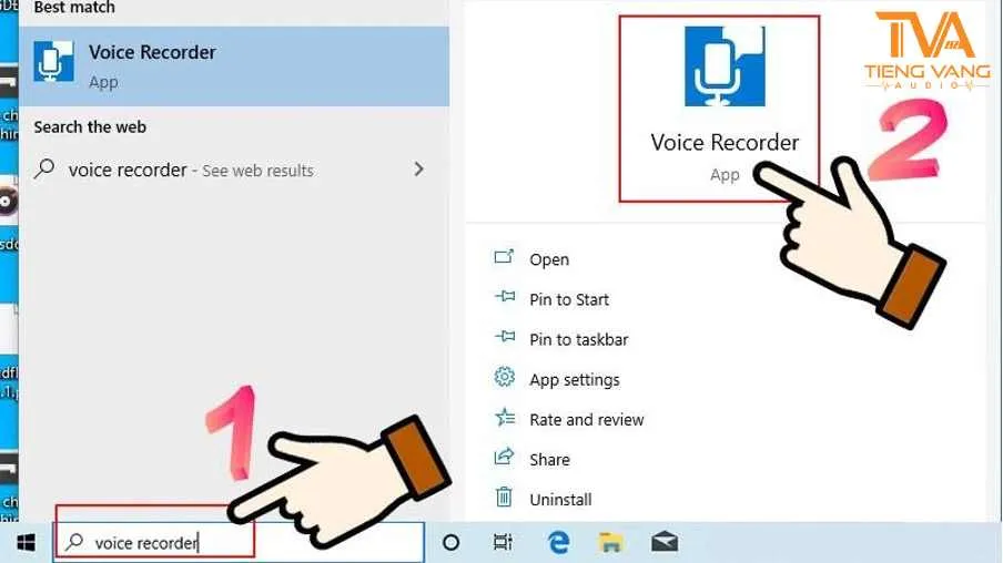 Mở ứng dụng Voice Recorder trên Windows 10