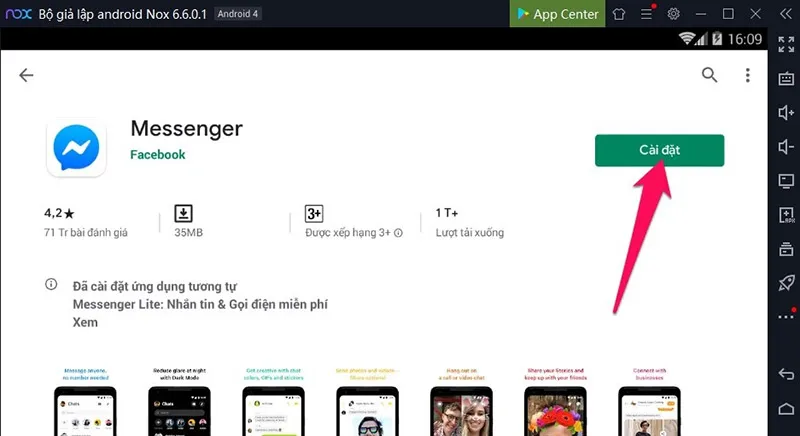 Tải và cài đặt phần mềm giả lập Android như NoxPlayer để thực hiện cách vô hiệu hóa Messenger trên máy tính