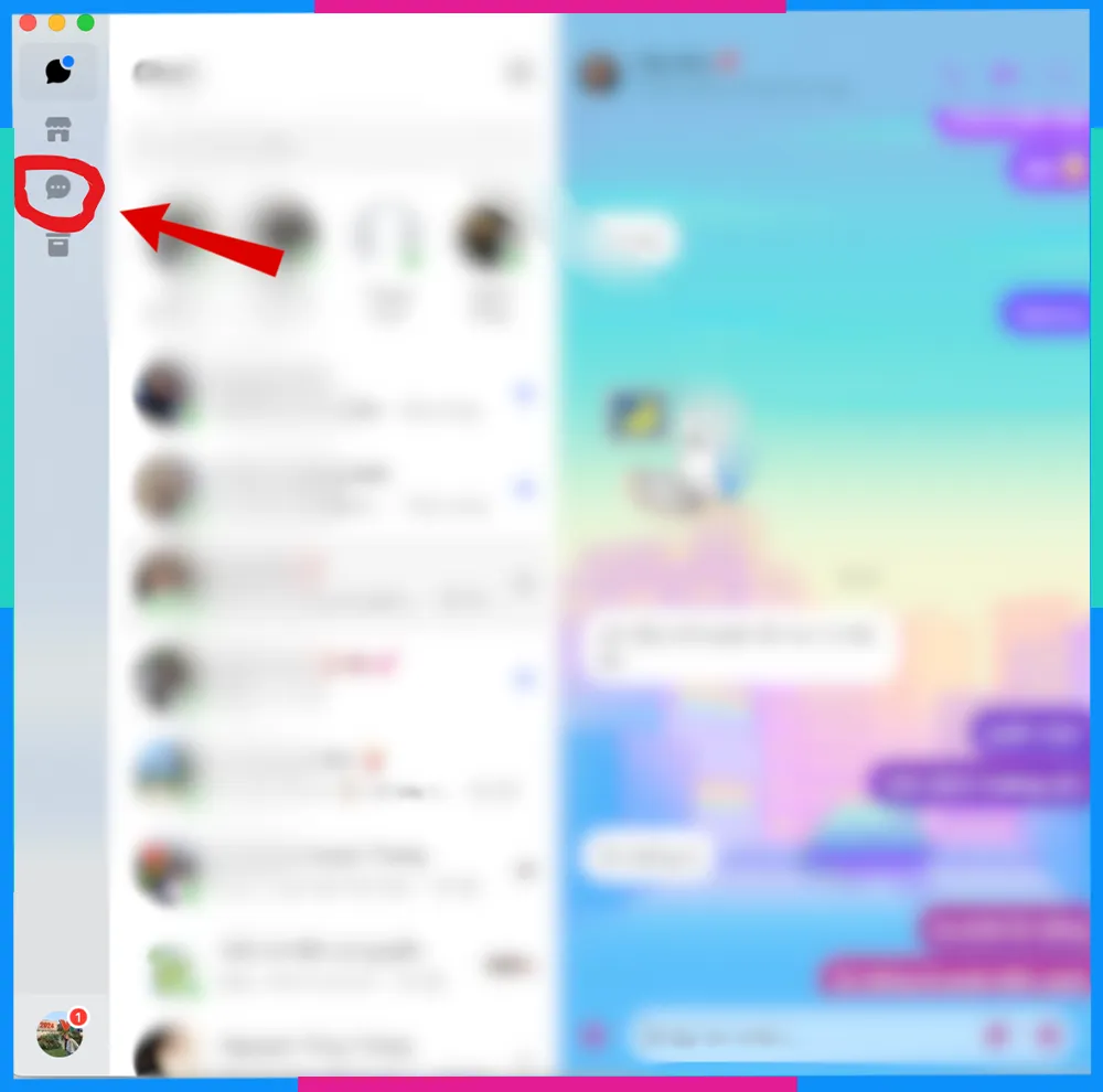 Giao diện ứng dụng Messages trên macOS, chuẩn bị cho việc kết nối Continuity