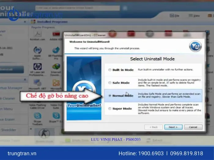 Tìm kiếm file Uninstall.exe trong thư mục cài đặt để thực hiện gỡ bỏ phần mềm thủ công trên laptop Dell.