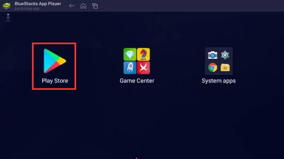 Mở ứng dụng CH Play (Google Play Store) trong giả lập.