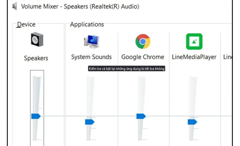 Kiểm soát âm lượng riêng biệt của từng ứng dụng đang chạy qua Volume Mixer trên Windows