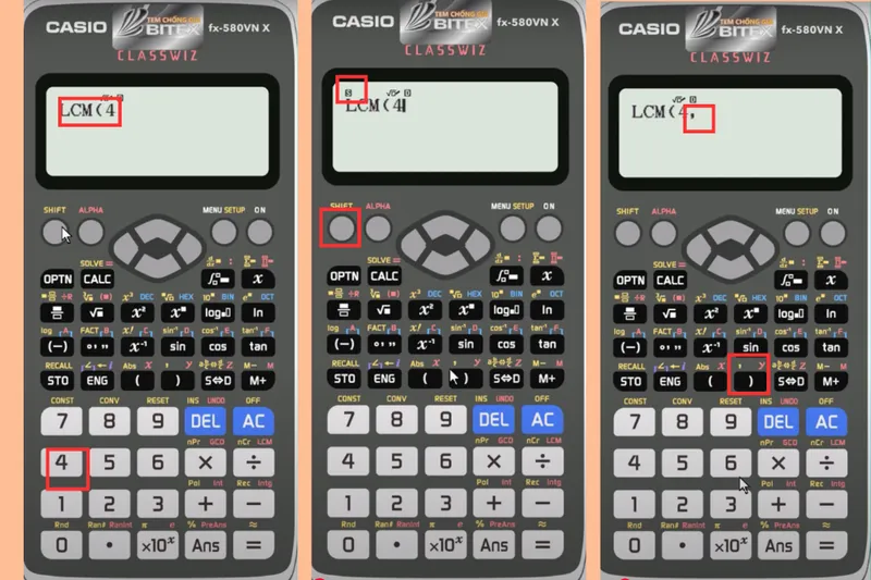 Cách tìm bội chung nhỏ nhất trên máy tính Casio (4)