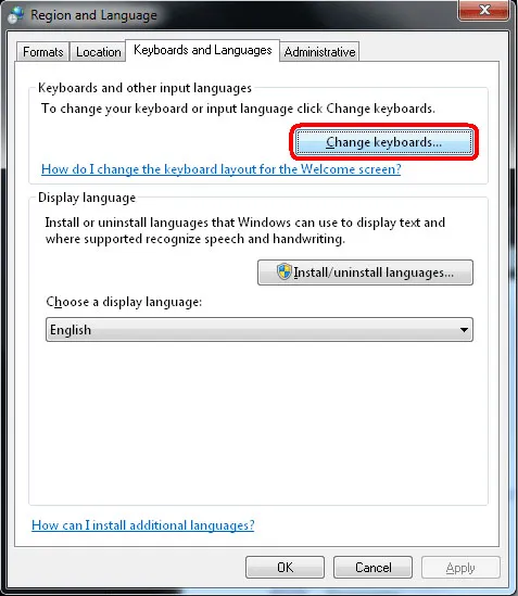 Regional and Language Option