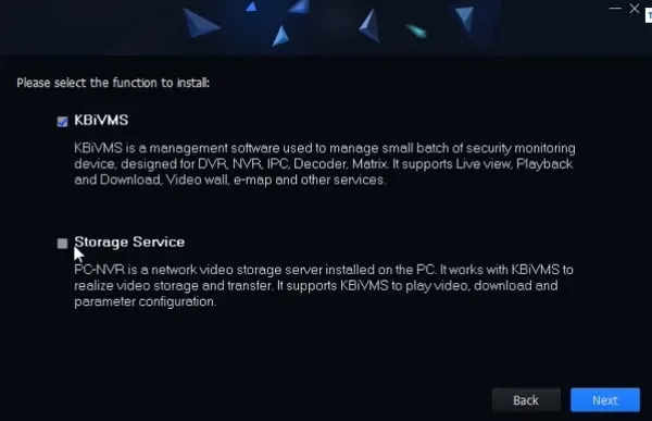 tích chọn kbivms và nhấn next