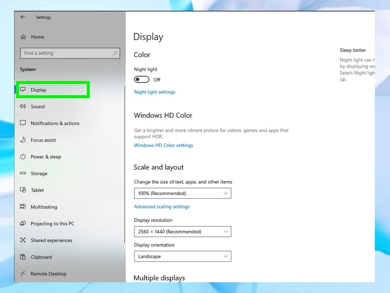 cai dat tren phan mem hien thi cua man hinh 3