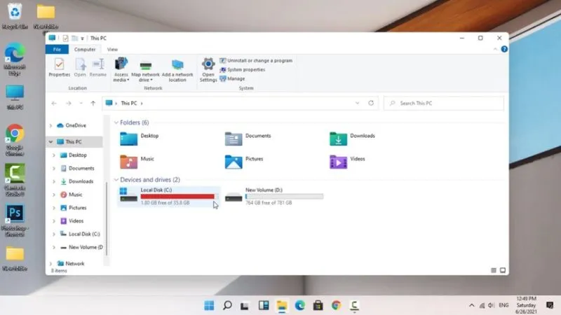 Kiểm tra dung lượng ổ đĩa để đảm bảo đủ không gian lưu trữ gói ngôn ngữ