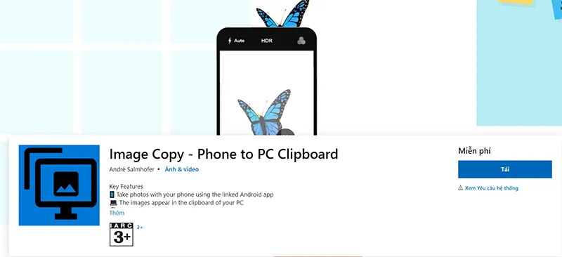 Phần mềm Image Copy sau khi cài đặt trên máy tính hiển thị mã QR để kết nối