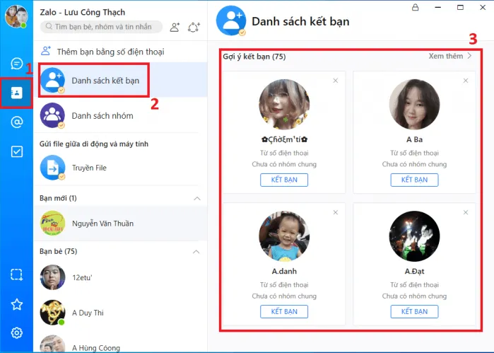 Chặn tin nhắn zalo từ danh sách gợi ý kết bạn