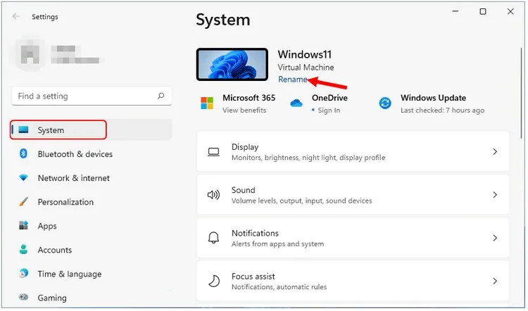 Đổi tên máy tính Windows 11