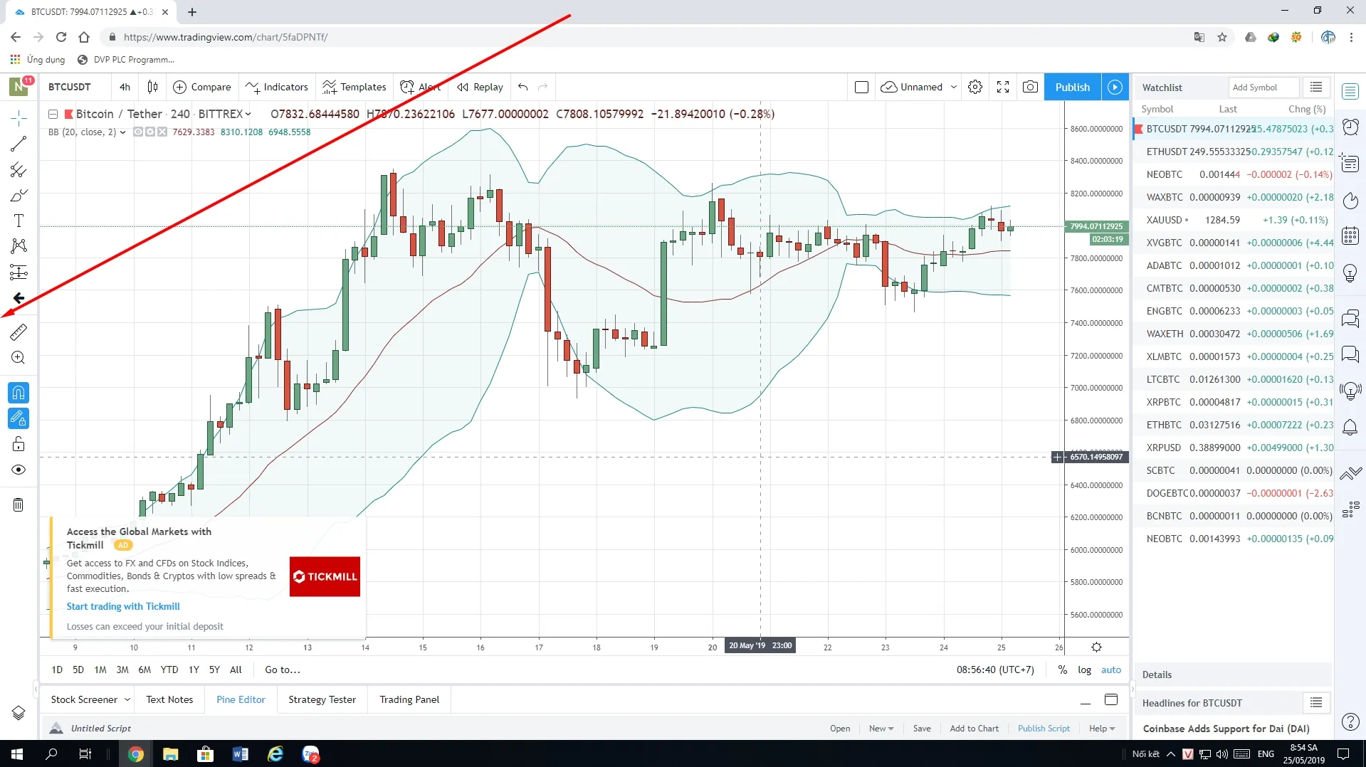 Sắp xếp hai cửa sổ bằng cách kéo sát cạnh màn hình