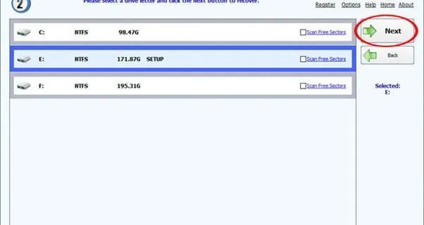 Lựa chọn chế độ quét sâu hoặc quét nhanh trong phần mềm khôi phục để cách tìm file đã xóa trên máy tính