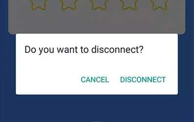 Nút Disconnect (Ngắt kết nối) trên giao diện ứng dụng VPN sau khi đã sử dụng xong
