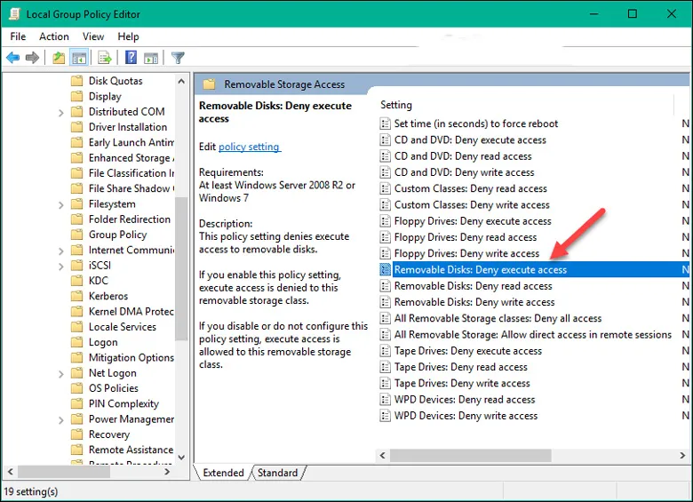 Kích hoạt Deny execute access cho Removable Disks: Bước quan trọng trong hướng dẫn cách diệt virus trên máy tính thủ công