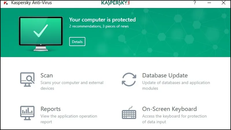 Logo và giao diện của Kaspersky Anti-Virus: Một giải pháp bên thứ ba cho hướng dẫn cách diệt virus trên máy tính