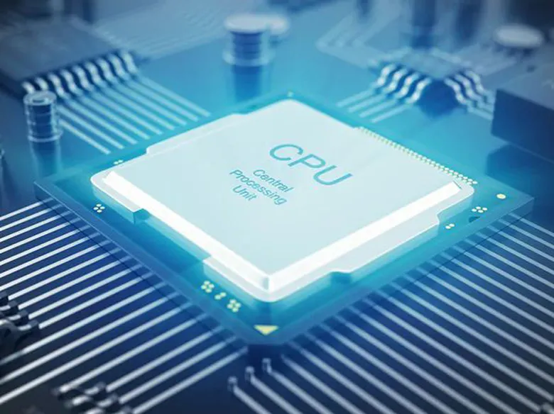 Hình ảnh minh họa một chip CPU trên bo mạch chủ