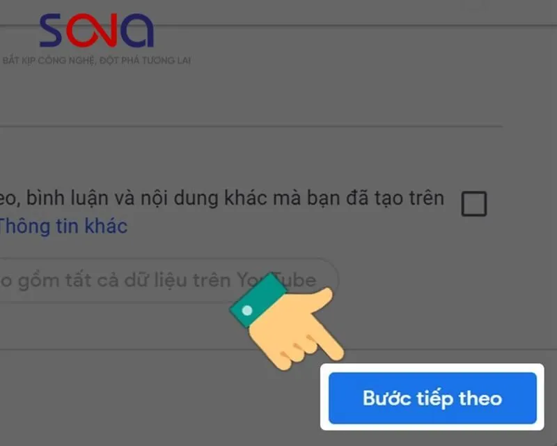 Nút 'Bước tiếp theo' trong quá trình cấu hình tệp xuất của dịch vụ Google Takeout