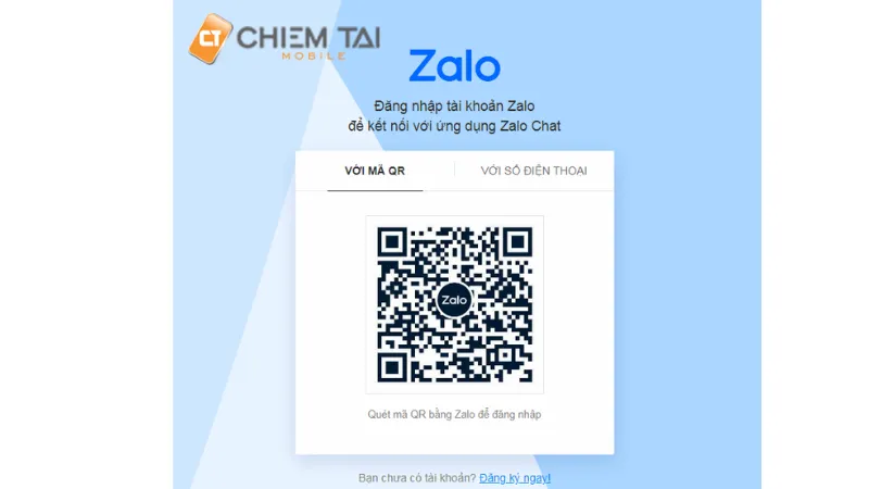 Thao tác quét mã QR để đăng nhập Zalo trên máy tính không cần mật khẩu